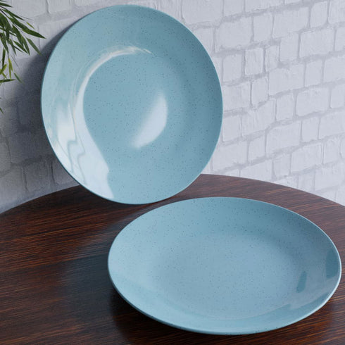 Sky Blue Matte Ceramic 2 Dinner Plates - The Earth Store - Dinnerware